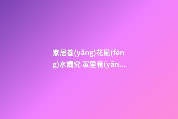 家居養(yǎng)花風(fēng)水講究 家里養(yǎng)幾盆花會比較好